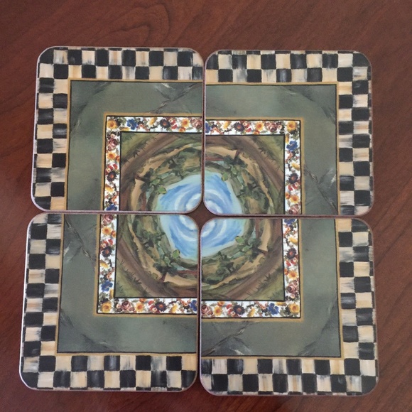 set of 4 Cloud Watching Mackenzie Childs Coasters 16 available